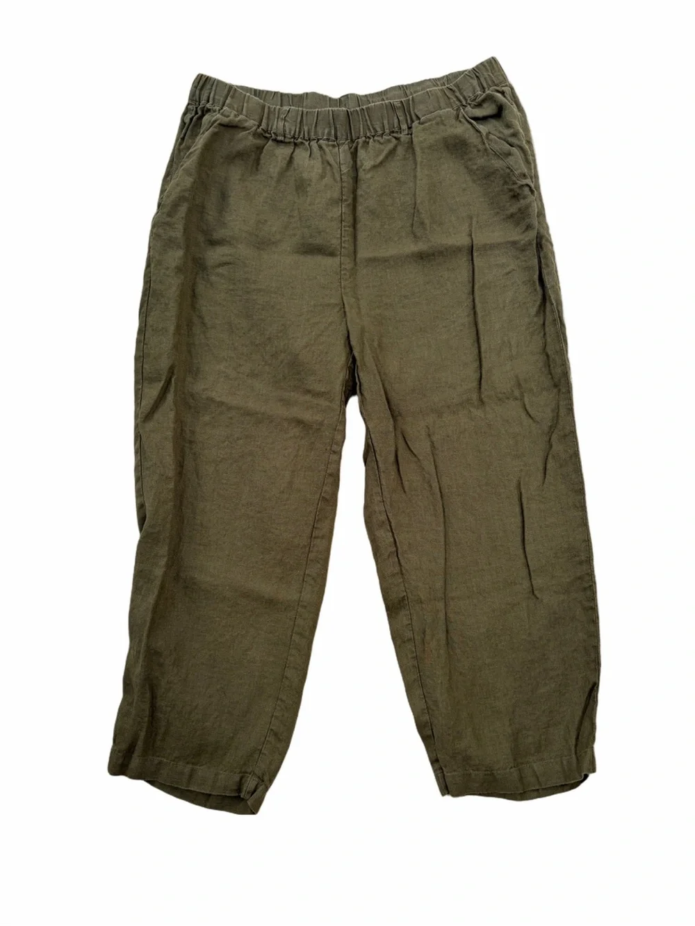 Quince Women’s Size XL Extra Large Martini Olive Green European Linen Pants
